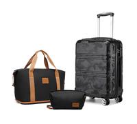 Set de valises rigides cabine - KONO - 3 pièces - Coque ABS - 4 roulettes 360° - Cadenas TSA