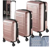 Valise - TECTAKE - Set de valises de voyage BRICE en plastique abs 52 x 35 x 75 cm - Or rose