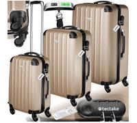 TecTake® Set de Valise de Voyage 3 Pcs. Valise Grande Taille Valise soute Valise Cabine Petite Valise Sacs de Voyage Valise Maternité ABS avec roulettes 360° Poignée télescopique Pèse Bagage
