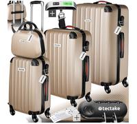 Tectake Set de valises rigides Cleo 4 pièces avec pèse-valise - champagne