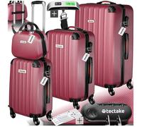 Tectake Set de valises rigides Cleo 4 pièces avec pèse-valise - rouge bordeaux