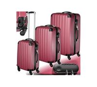 TecTake® Set de Valises de Voyage 3 Tailles Valise Grande Taille, Cabine et Petite Valise Sacs de Voyage Valises Maternité ABS avec roulettes Pivotantes 360° Cadenas Poignée télescopique