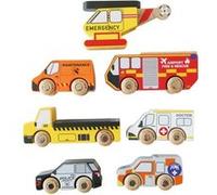 Set De Véhicules Et Hélicoptère De Sauvetage - 7 Pièces Jaune G