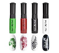 Set de vernis à ongles 4 Couleurs Estampage Polonais coloré couleur unie Usage double Peinture détaillée impression vernis portable Nail Art DIY Manucure Dessin de conception Outil