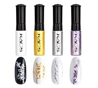 Set de vernis à ongles 4 Couleurs Estampage Polonais Métallique Brillant briller coloré Vernis Stamping Usage double Peinture détaillée Nail Art DIY Manucure Dessin de conception Outil