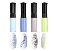 Set de vernis à ongles coloré Estampage Polonais Clou Laque Manucure Vernis ligne de dessin design nail art Clou Décoration Outil d'impression de manucure 4 couleurs 10ml