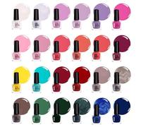 Set de vernis à ongles sans gel - 24 couleurs, flacons de 5 ml avec finition brillante, pastel, pailletée, mate & métallique, fabriqué dans l’UE (Set B, 24 couleurs)