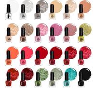 Set de vernis à ongles sans gel-24 couleurs,flacons de 5 ml avec finition brillante,pastel,pailletée,mate & métallique,fabriqué