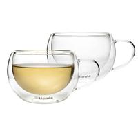 Set de verres à eau en verre verres à eau en verre double paroi tasse à thé tasse à café CEMBRA 2 pièces 0,27 l HOMLA