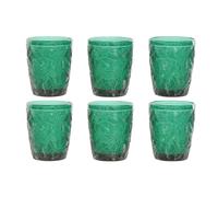 Set de verres Home ESPRIT vert cristal avec relief 300 ml