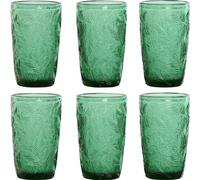 Set de verres Home ESPRIT vert cristal avec relief 370 ml (6 pièces)