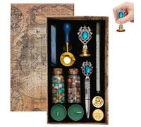 Set De Vintage, Matériau Scellant En Métal ABS | Outil Créatif Pour Peinture Au Feu Créatif De 400G, 11 Pièces, Kit De Tampon Décoratif Pour Journal Améliore Les Invitations Cadeau Pour Gl