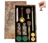 Set De Vintage, Matériau Scellant En Métal ABS | Outil Créatif Pour Peinture Au Feu Créatif De 400G, 11 Pièces, Kit De Tampon Décoratif Pour Journal Améliore Les Invitations Cadeau Pour Gl