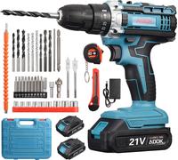 Set de visseuses sans fil Fortuna Lai Lumière LED, Batterie 2000mAh Rechargeable avec 2 batteries, Visseuse sans fil 20V avec 37 embouts de perçage/dévissage, Moteur brossé Idéal pour le bricolage Ser