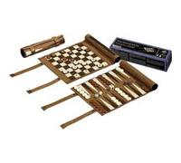 Philos Roll-Up Travel Games Combo - Backgammon, Chess and Draughts