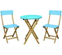 Set Décor de Jardin en Acacia Clair 3 Pièces 2 Chaises+1 Table Paride