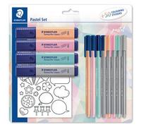 Set d'écriture pastel, avec 50 gommettes à colorer