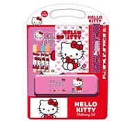 Set d'écriture pour enfant - safta - Hello Kitty Iconique - Trousse métallique - Stylo en graphite - 4 feutres colorés