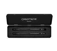 Set d’écriture Stylo à bille et Porte-mine 0,7 mm dans un Plumier Métal Caran d'Ache 849 Black Code Noir