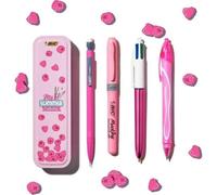 Set D'écriture - Stylo Roller + Porte-Mines + Stylo Bille 4 Couleurs + Surligneur - Rose - Bic - Summer Collection