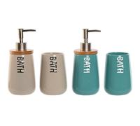 Set dede bath home esprit beige turquoise bamboo abs dolomite 9 x 8,5 x 19 cm (2 pcs.)