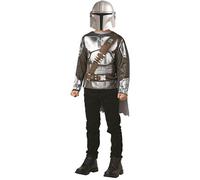 RUBIE'S STAR WARS Officiel - Déguisement Enfant The Mandalorian - Taille Unique 5-8 ans - Costume avec Top Imprimé Imitation « Armure », une Cape Attaches Velcro et un Masque en PVC Halloween
