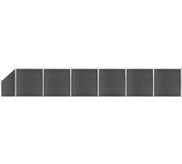 Set d'éléments de clôture WPC 1138x(105-186) cm noir