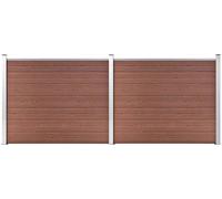 Set d'éléments de clôture WPC 353x146 cm brun
