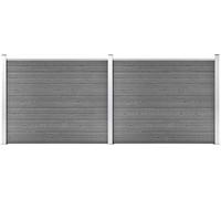 Set d'éléments de clôture WPC 353x146 cm Gris