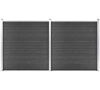 Set d'éléments de clôture WPC 353x186 cm noir