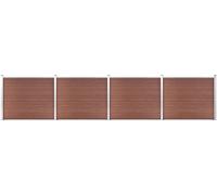 Set d'éléments de clôture WPC 699x146 cm brun