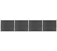 Set d'éléments de clôture WPC 699x146 cm Gris