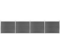 Set d'éléments de clôture WPC 699x146 cm noir