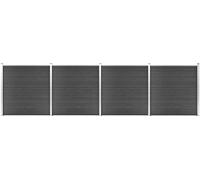 Set d'éléments de clôture WPC 699x186 cm noir