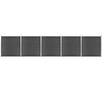 Set d'éléments de clôture WPC 872x186 cm noir
