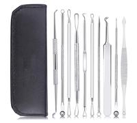 Set d'élimination des points noirs 10 pièces avec boîte de rangement, acier inoxydable, pour les boutons d'acné, les points noirs, pour le nez, les soins du visage