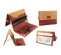 KnitPro Ginger Lot d'aiguilles à tricoter interchangeables, 11 paires, 2 câbles de 40 cm et 50 cm, embouts, clés de câble, marqueurs de points, guide-tableau, stylo, coffret cadeau à tricoter