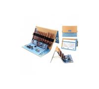 KnitPro Set d'aiguilles interchangeables Deluxe Ginger KP31281 N° 3,5–12 câbles 60/80/100 cm Bleu