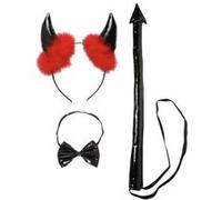 Set démon noir vinyle adulte Halloween taille unique noir