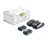 Set d'énergie - FESTOOL - SYS 18V 2x4.0/TCL 6 DUO - 2x BP 18 Li 4,0 Ah - chargeur TCL 6 DUO - Systainer SYS3 M 187