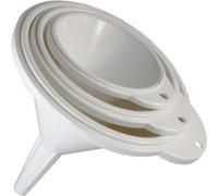 Set d'entonnoirs en plastique - 3 pièces de différentes tailles - Blanc