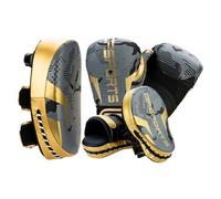 Set d'entrainement boxe DF SPORTS - Modèle Arena - Gris/Or - 10oz