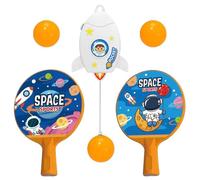 Set d'entraînement de tennis de table - Jeu d'entraîneurs de pin-pong, entraînement de boules de pin pong, axe élastique, hauteur réglable, équipement de pratique en solitaire, avec raquette et