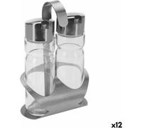 Set d'épices transparent argenté 12 x 8 x 19 cm (12 pièces)