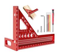 Set d'Équerres de Menuiserie 3D, Équerre Menuisier avec Rapporteur d'Angle en Aluminium, Équerre Charpentier de Précision pour Menuisiers et Ingénieurs