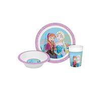 KIDS EUROSWAN Set petit-déjeuner La Reine des Neiges – assiette, bol, gobelet – bleu