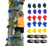 Set d'escalade d'arbre VEVOR Ninja, 20 prises d'escalade d'arbre et 6 sangles à cliquet, grands rochers d'escalade pour enfants et adultes, différentes couleurs et formes, pour l'entraînement d'obstac