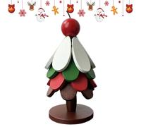Set Dessous-De-Plat Arbre en Bois Décor de Noël en Bois 4 Niveaux avec | Arbre à Sous-Verres Noël Pour Camping Pique-nique BBQ Cuisine Restaurant Tasses Bols Assiettes Marmites à du pommier