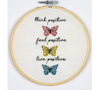 Set d'estampage au point de satin Dutch Stitch Brothers avec cerceau "Butterflies", dia. 15 cm