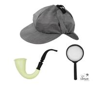 SET DETECTIVE (casquette, loupe et pipe)